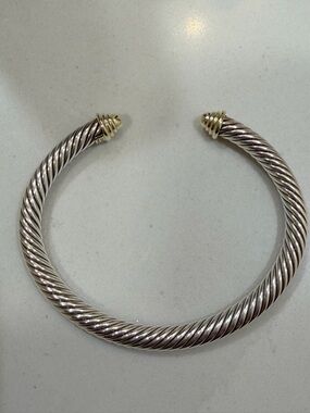 David Yurman Cable Classic Bracelet - Silver & Gold 5mm Size XS